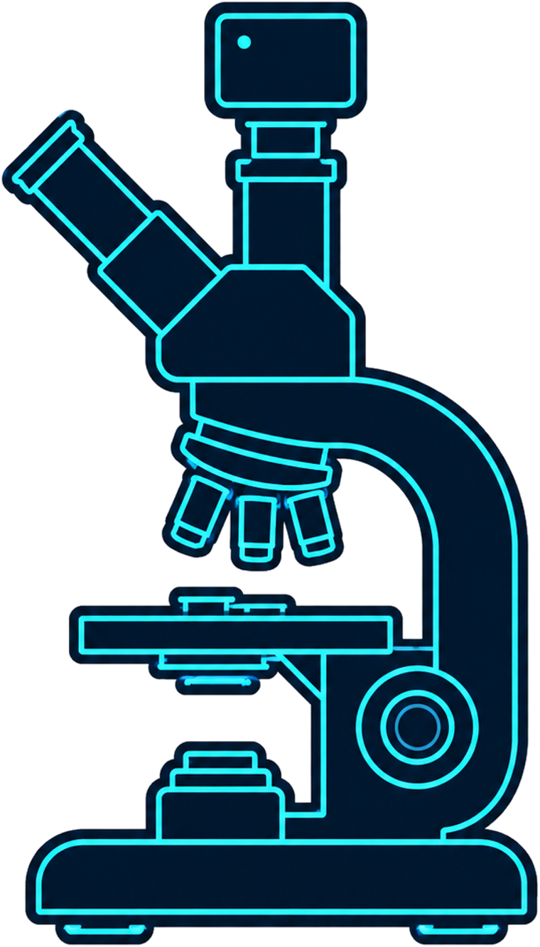 Trinocular compound microscope on the lab bench